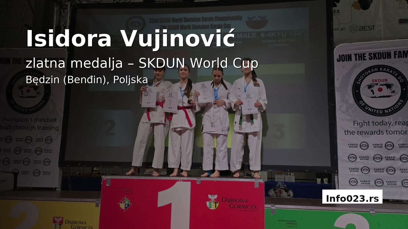 Isidora Vujinović zlatna medalja – SKDUN World Cup, Benđin, Poljska