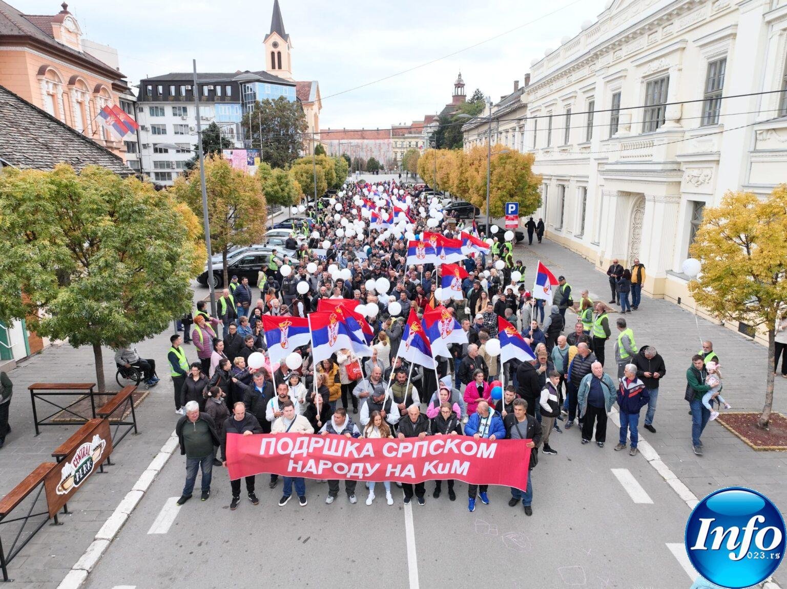 podrška Srbima na KiM Zrenjanin – šetnja podrške srpskom narodu na Kosovu i Metohiji, 11.10.2025