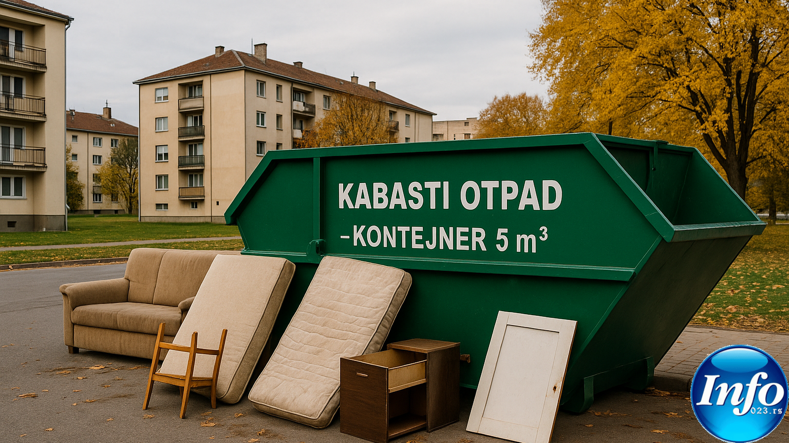 Jesenja akcija kabastog otpada Zrenjanin 2025 – kontejner 5 m³