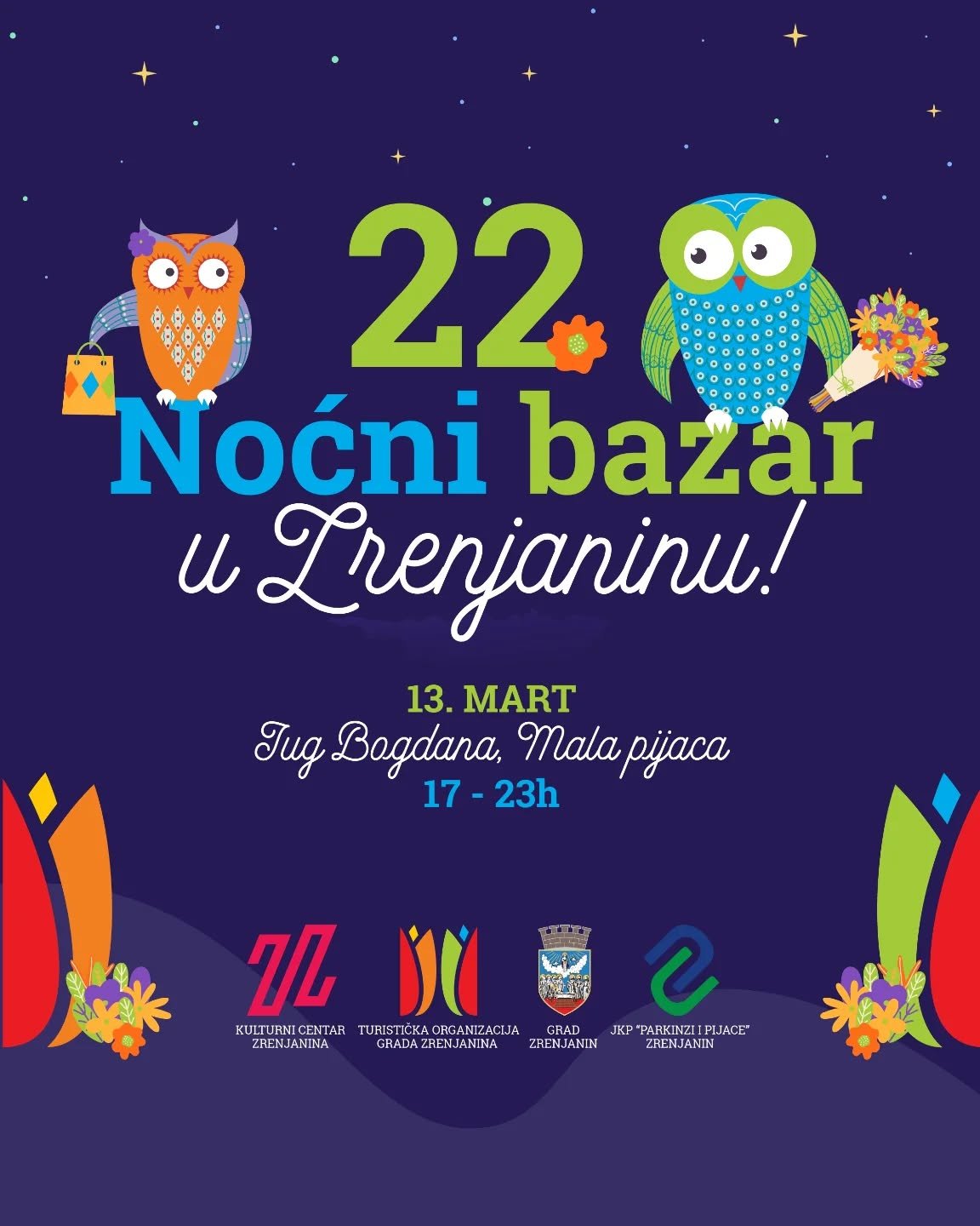 22. Noćni bazar u Zrenjaninu na Maloj pijaci u martu 2026