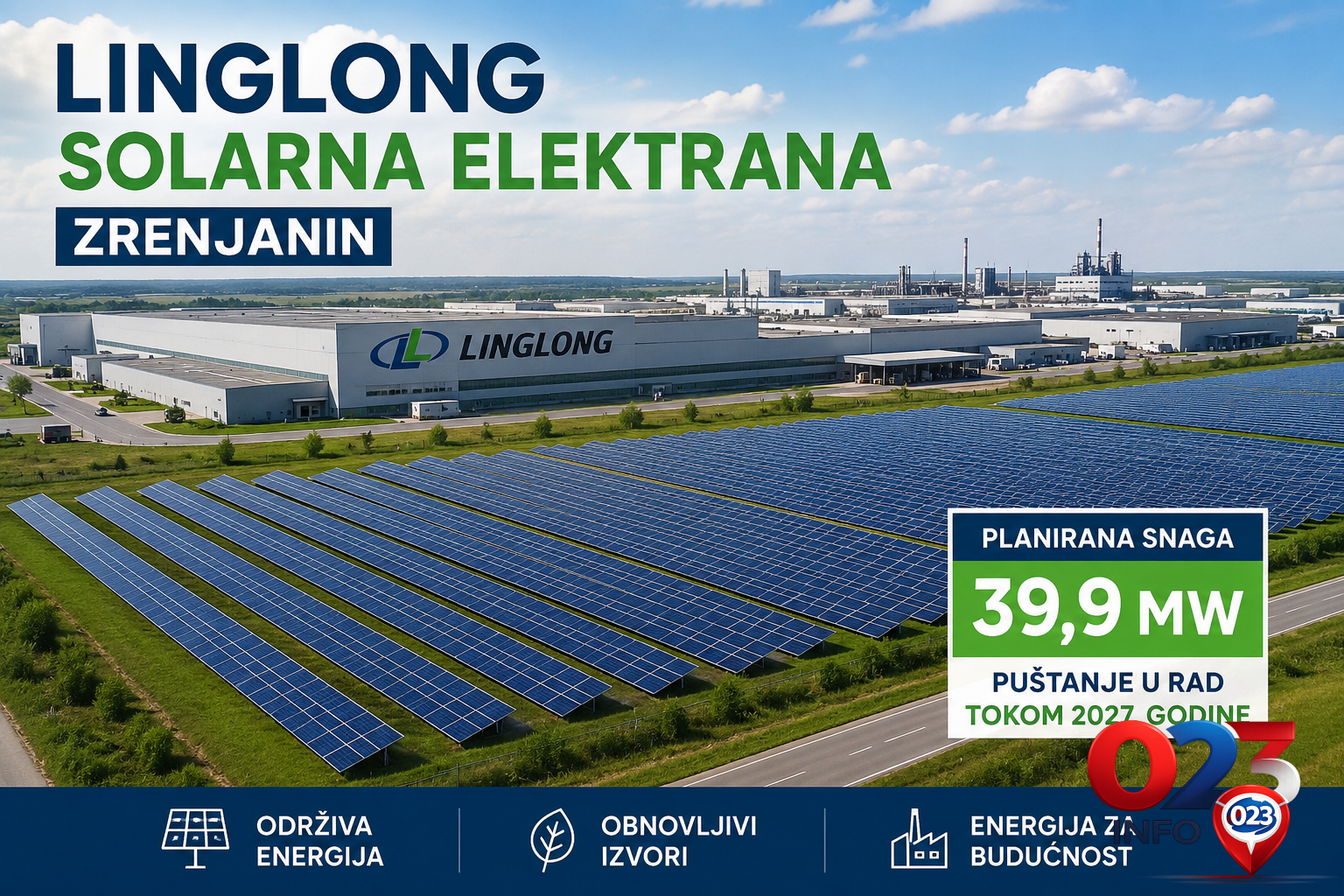 Linglong solarna elektrana Zrenjanin projekat od 39,9 MW