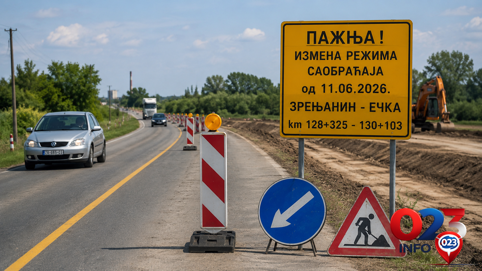 Izmena režima saobraćaja Zrenjanin–Ečka zbog radova na auto-putu
